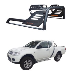 mitsubishi-l200-triton-2011-2015-Roll-bar-black-iron-with-red-logo-4x4-metal-t1000